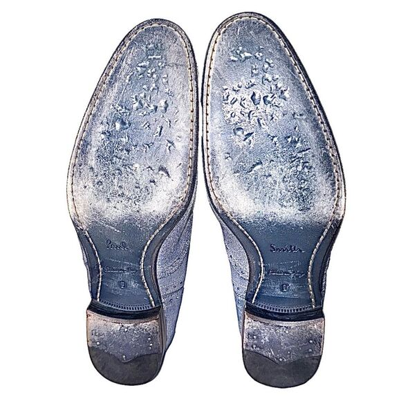 Paul Smith Blue Suede Wingtip Oxford Shoes US 9 M main image 8